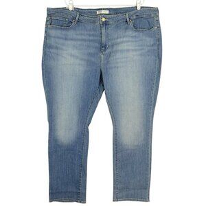 Signature Levi Strauss Women's Blue Stretch Denim Jeans Plus Sz 28M Straight NWT
